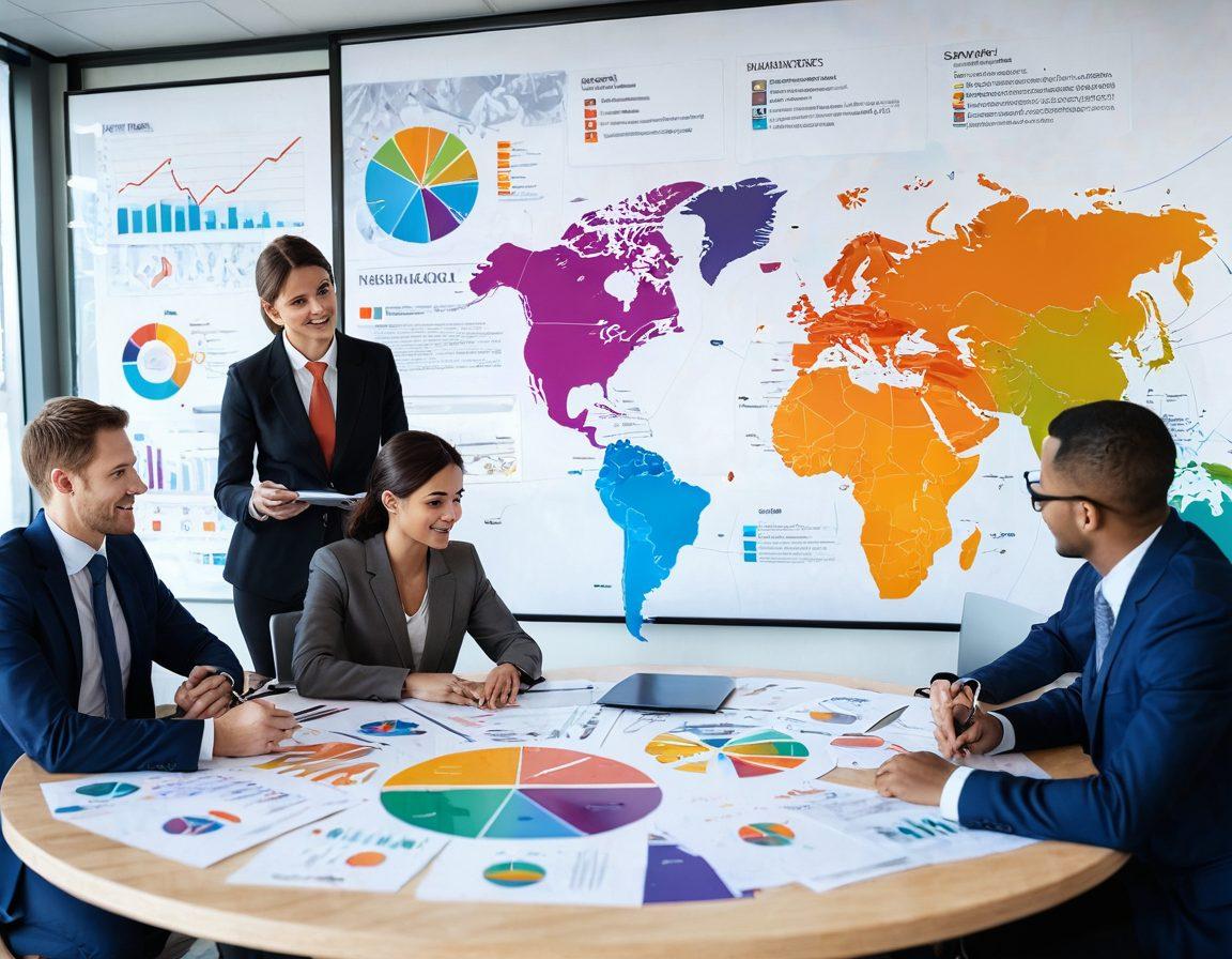 A detailed and informative illustration showing a diverse group of people discussing various insurance policies at a round table, surrounded by policy documents and charts. Include a magnifying glass highlighting key benefits, while a digital screen in the background displays coverage options and a world map. The setting should be in a modern office with bright, inviting colors to represent transparency and clarity. super-realistic. vibrant colors. modern office.